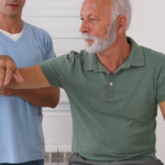 elbow and shoulder pain on man